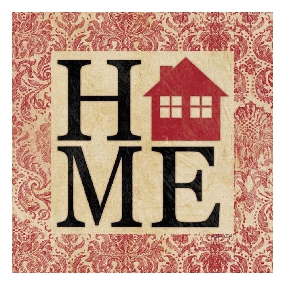 Home Bandana Print Wrapped Canvas Wall Art